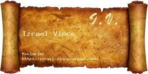 Izrael Vince névjegykártya
